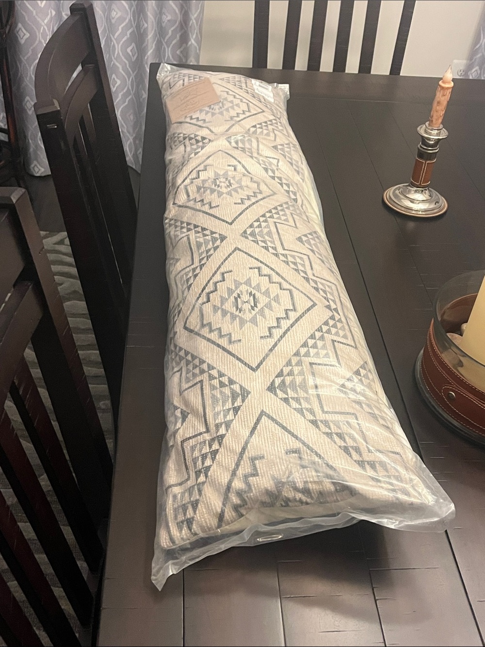 Pendleton Oxbow Oversized Bolster Pillow 12”x48” Ivory Southwestern